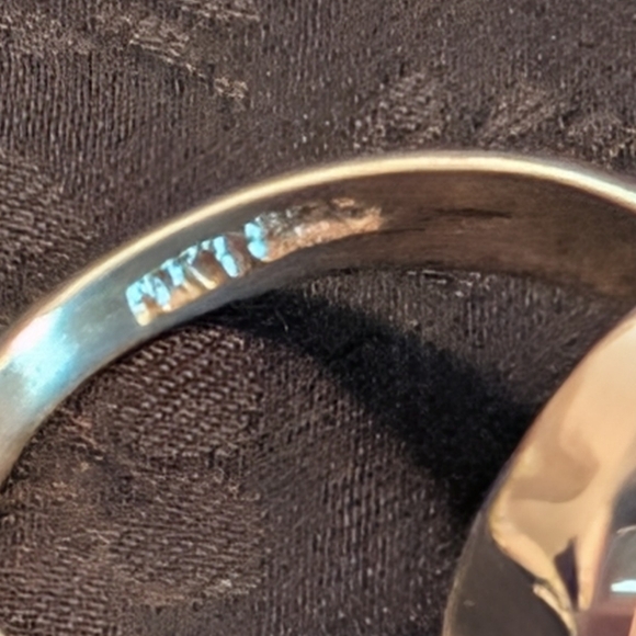 Beautiful Genuine Solid 925 Sterling Silver Ring Natural Labradorite Ring Size 6 - Picture 6 of 13